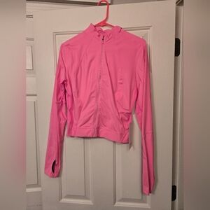 Lululemon final jacket super bright pink with reflective size 10 cropped nwt